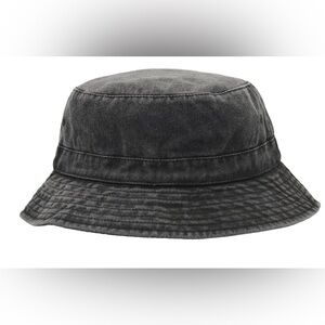 Bucket Hat Stylish Black 2.5” Brim, Pigment dye New